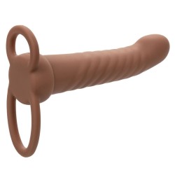 maxx ribbed double pénétrateur 10 vibrations marron