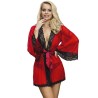 robe en tissu transparent détail dentelle rouge s-m