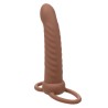 maxx ribbed double pénétrateur 10 vibrations marron