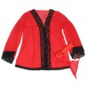 robe en tissu transparent détail dentelle rouge s-m