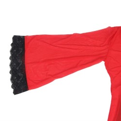 robe en tissu transparent détail dentelle rouge s-m