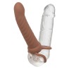 maxx ribbed double pénétrateur 10 vibrations marron