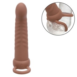maxx ribbed double pénétrateur 10 vibrations marron