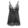 babydoll avec poitrine imprimé fleuri noir s-m