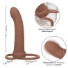 maxx ribbed double pénétrateur 10 vibrations marron