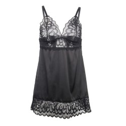babydoll avec poitrine imprimé fleuri noir l-xl