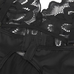 babydoll avec poitrine imprimé fleuri noir l-xl