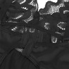 babydoll avec poitrine imprimé fleuri noir l-xl