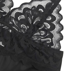 babydoll avec poitrine imprimé fleuri noir l-xl