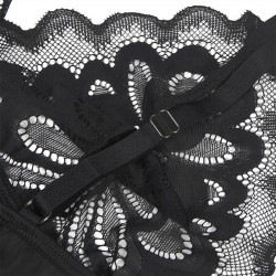 babydoll avec poitrine imprimé fleuri noir l-xl