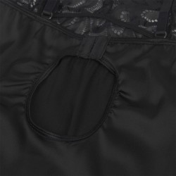 babydoll avec poitrine imprimé fleuri noir l-xl