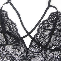 costume de police corps en dentelle noir l-xl