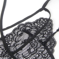 costume de police corps en dentelle noir l-xl