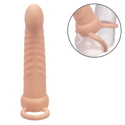 maxx double pénétrateur nervuré 10 vibrations flesh