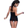 cr 3859 babydoll & string noir-bleu l-xl