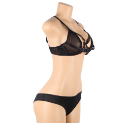 ensemble deux pièces de soutien-gorge transparent et bandes s-m