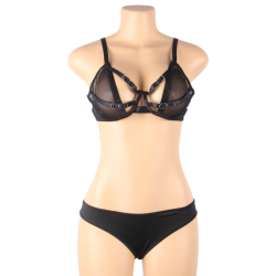 ensemble deux pièces de soutien-gorge transparent et bandes s-m
