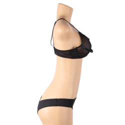 ensemble deux pièces de soutien-gorge transparent et bandes s-m