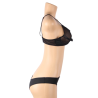 ensemble deux pièces de soutien-gorge transparent et bandes s-m