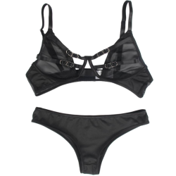 ensemble deux pièces de soutien-gorge transparent et bandes s-m