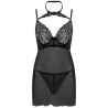 ensemble binella babydoll + thong noir