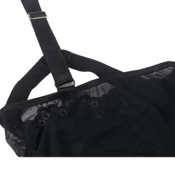 teddy avec jarretière détail poitrine noir l-xl
