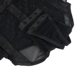 teddy avec jarretière détail poitrine noir l-xl