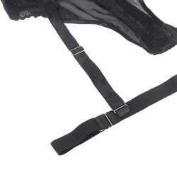 teddy avec jarretière détail poitrine noir l-xl