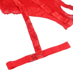 teddy avec jarretière détail poitrine rouge s-m