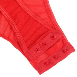 teddy avec jarretière détail poitrine rouge s-m