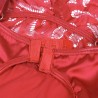 babydoll en satin avec dentelle rouge l-xl
