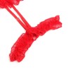 teddy avec jarretière avec détail dentelle et bandes rouge l-xl