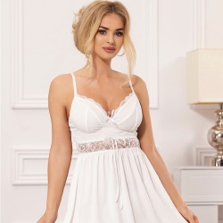 babydoll décolleté en v détail noeud blanc l-xl