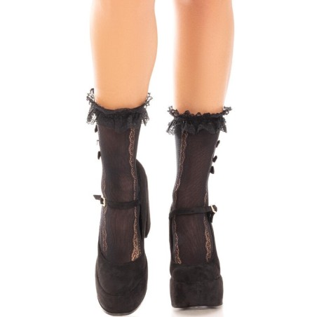 chaussettes à volants noir