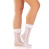 chaussettes à volants blancs