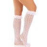 chaussettes hautes à volants blancs