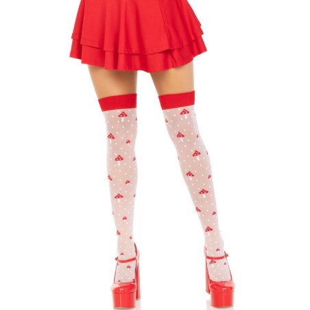 chaussettes hautes champignon rouge-blanc