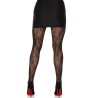 bas dentelle floral noir