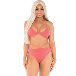 haut & culotte corail à bretelles