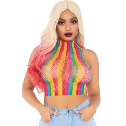 haut en filet multicolore