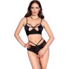 cr 4703 ensemble deux pièces sans crotchless noir l