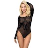 952051 body resille manches longues et epaules nues noir taille unique