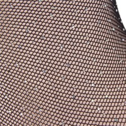 952297 body réseille brillant avec épaules dénudées manches longues noir taille unique