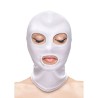 fetish & fashion cagoule yeux et bouche nylon blanc