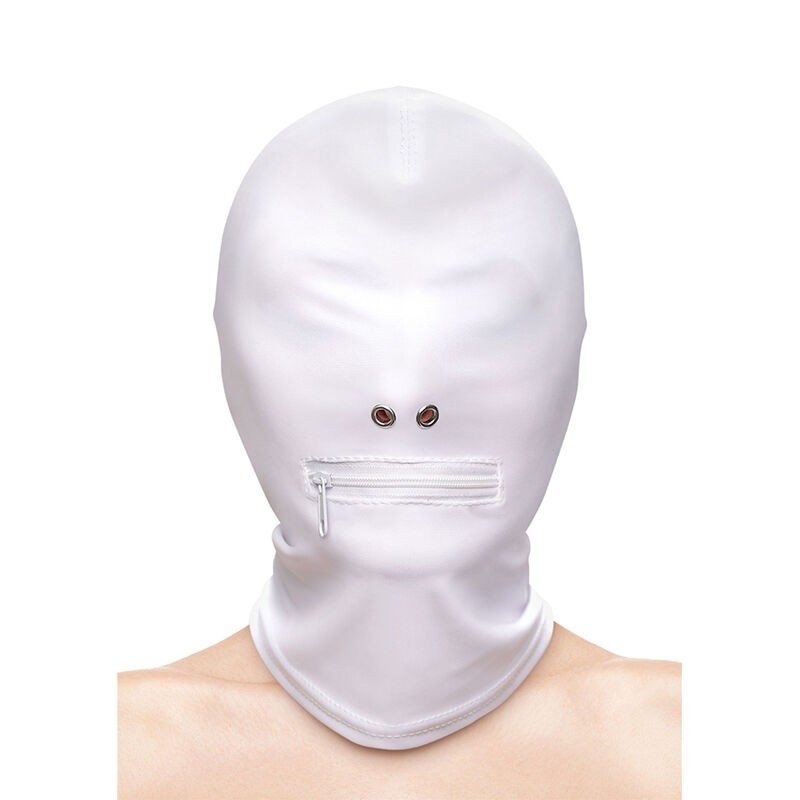 fetish & fashion capuche bouche fermée à fermeture éclair nylon blanc fetish & fashion capuche bouche fermée à fermeture éclair nylon blanc