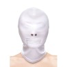 fetish & fashion capuche bouche fermée à fermeture éclair nylon blanc