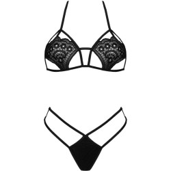 soutien-gorge + string jimena lc 20216 noir taille unique