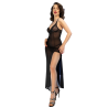 cr 4723 nuisette longue et string noir l