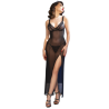 cr 4723 nuisette longue et string noir l