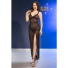 cr 4723 nuisette longue et string noir l